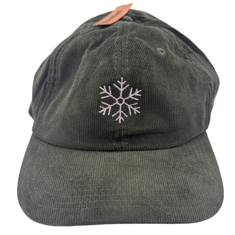 Beechfield B682 Green Corduroy Snowflake Dad Hat Adjustable Cap New NWT